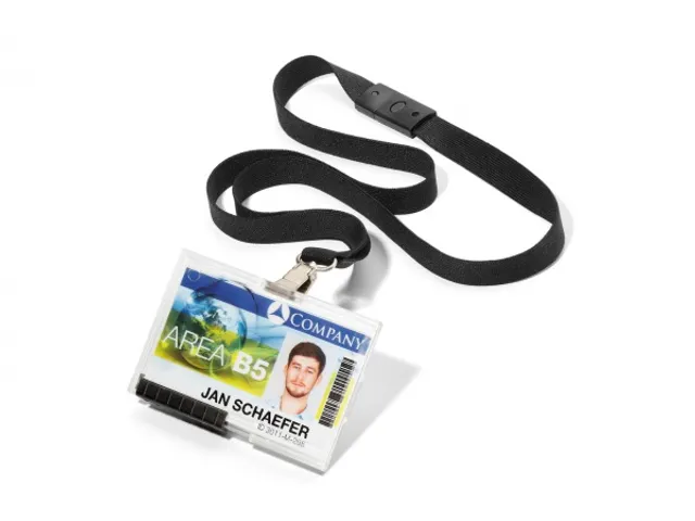 Kaarthouder Pushbox Mono Met Textielkoord 54x87mm