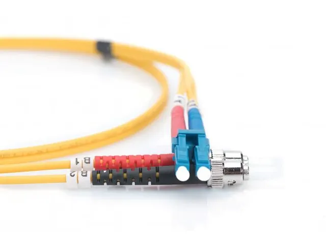 Glasvezel patchkabel, duplex, LC naar ST SM OS2 09/125 µ, 1 m