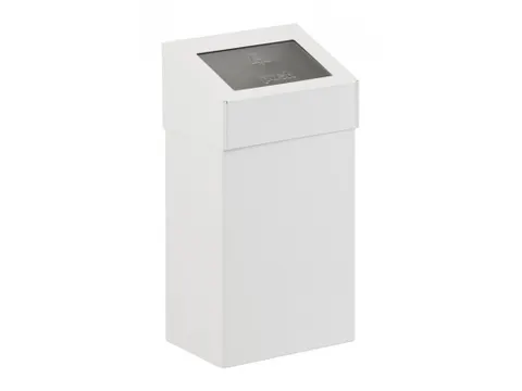 Afvalbak met Pushklep 18 Liter Wit