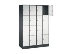 lockerkast,RAL 7021/RAL 7035,HxBxD 1950x1220x500mm,4x4vakken,cil.-slot