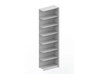 kantoorstelling aanbouwveld HxBxD 2550x756x335mm 7 OH Stalen Ral7035 - 1