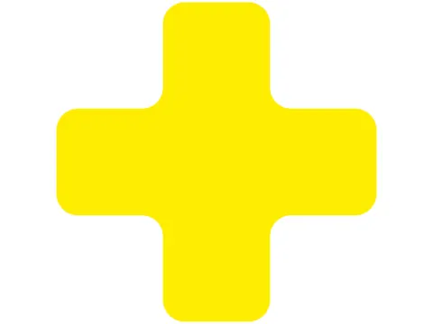 plaksymbool,plus,markering HxB 150x150mm,PVC,geel