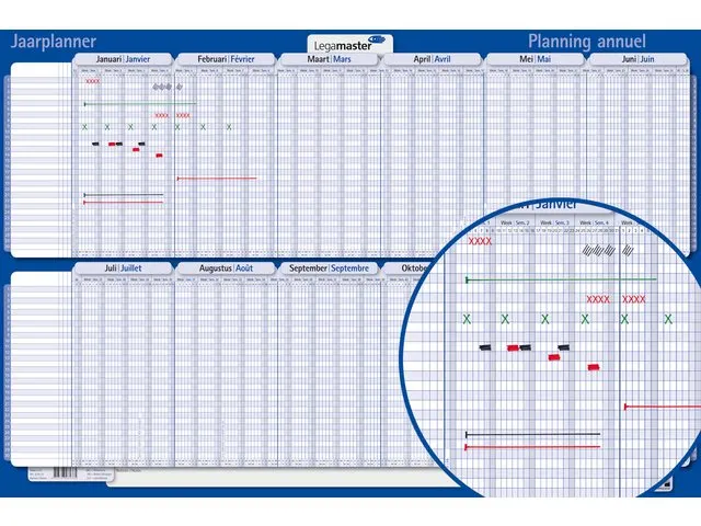 Projectplanner 2026 Legamaster 90x60cm horizontaal gelamineerd Engelst