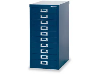 kantoor-ladekast HxBxD 590x278x380mm 10 laden romp oxfordblauw staal - 1