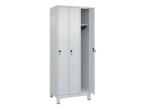 locker,HxBxD 1950x750x500mm,3vak,vak B 250mm,draaigrendel,voeten