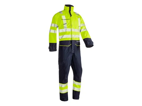 Sioen Aksdal 5908 regenoverall, fluo geel/marineblauw, maat 3XL, per s