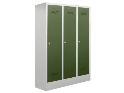 lockerkast v. kinderen,HxBxD 1600x930x500mm,3vak,RAL7035,front RAL6011