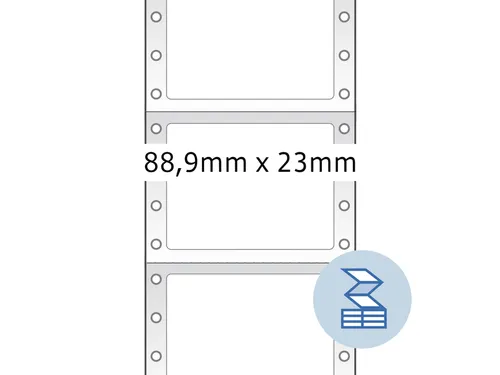 Etiket Herma 8210 88.9x23mm Pinfeed 1-baans Wit 6000 stuks