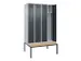 locker met bank,voor scheiding van kleding,HxBxD 2120x1200x815mm,4vak
