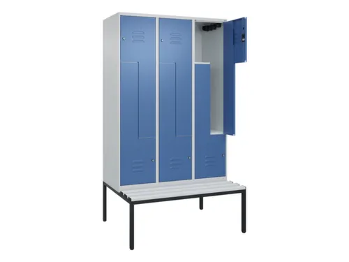 Z-garderobekast,HxBxD 2120x1200x815mm,6vak,vak B 400mm,cil.-slot
