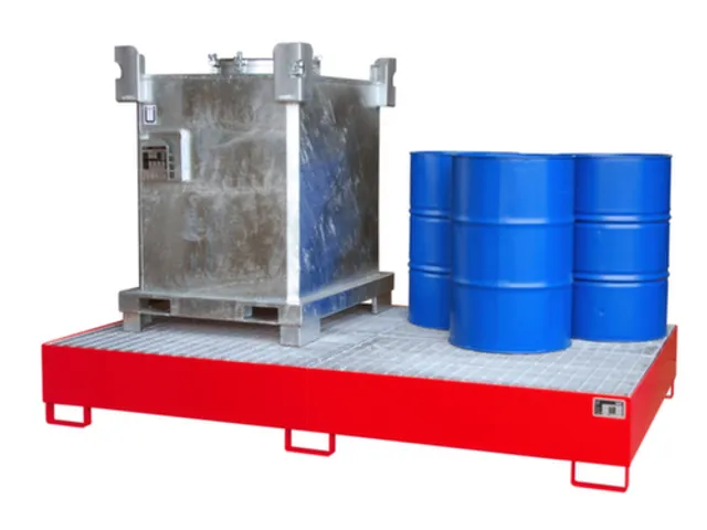 opvangbak,v. 2xIBC/10x200l vaten,opvangvol. 1000l