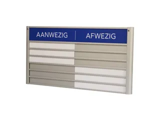 Menoor In-Uit bord 6 namen Aluminium Aanwezig/Afwezig Blauw - 3