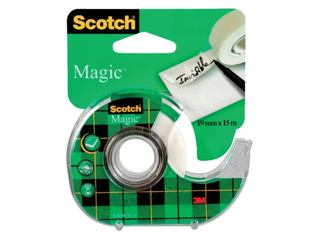 Ruban adhésif Scotch Magic 810 15mx19mm invisible + dévidoir