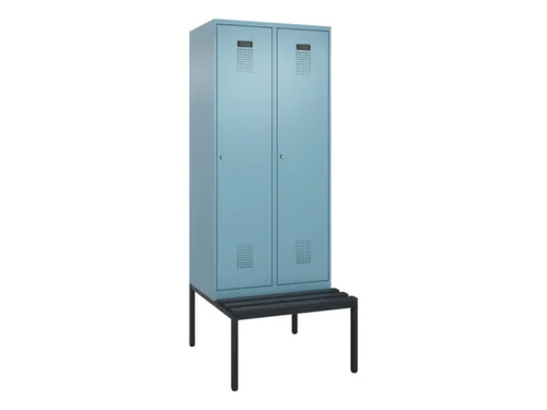locker met bank,HxBxD 2120x800x815mm,2vak,vak B 400mm,cilinderslot