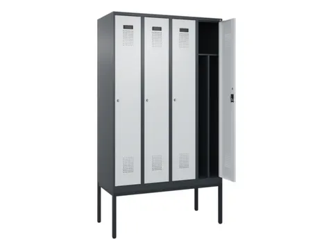 locker voor scheiding van kleding,HxBxD 2120x1200x500mm,4vak