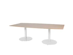 Linesto Vergadertafel Vaste Hoogte 240x120 Ton Havana/Kersen 25mm Wit