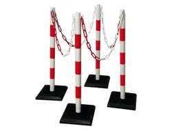set kettingstaanders,4staanders,12,5m ketting,HxØ 900x50mm