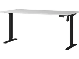 Elektrisch ihv bureau,HxBxD 710-1190x1600x800mm,blad lichtgrijs - 1