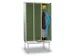 Armoire vestiaire avec banc,RAL7035,face avant RAL6011