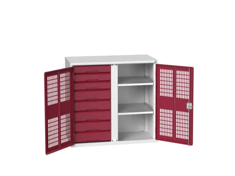 universele kast,HxBxD 1000x1050x550mm,2xStalen bodem,8lade(n)