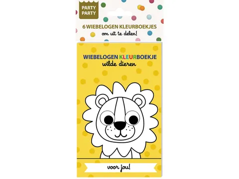 Interstat Party Party Wiebelogen 6 Uitdeel-kleurboekjes Wilde dieren
