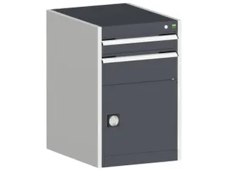 ladekast HxBxD 800x525x525mm 2laden RAL7035 front RAL7016 - 1