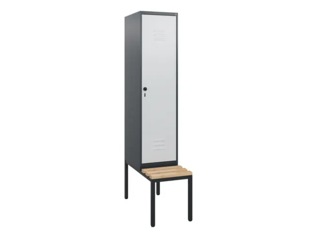 locker met bank,HxBxD 1950x400x815mm,1vak,vak B 400mm,draaigrendel