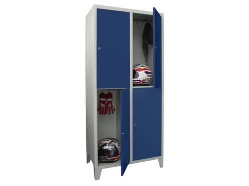 lockerkast,HxBxD 1850x800x500mm,2x2vakken,RAL7035,front RAL5010