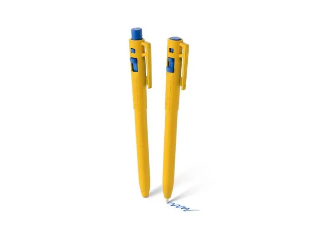 Trace-It Pen met clip geel blauwe inkt detecteerbaar 10 stuks