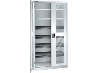vitrinekast HxBxD 1950x1000x580mm 6xStalen bodem RAL7035 - 1