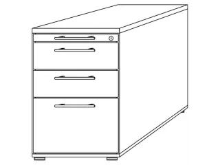 Ladenblok HxBxD 720-760x430x800mm Pennenlade 2 Laden 1 Hangmappenlade - 2