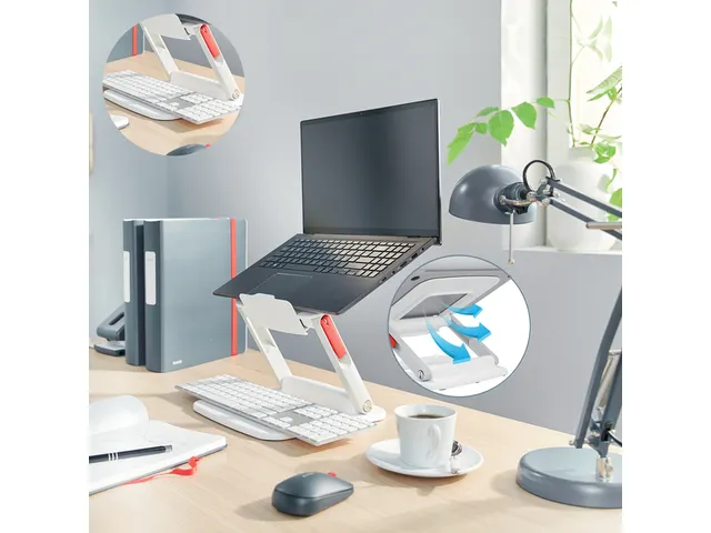 Laptopstandaard Leitz Ergo verstelbare multihoek wit