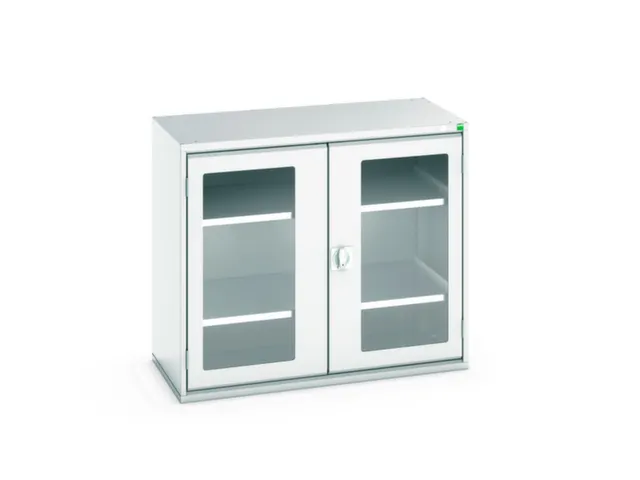 vitrinekast 900x1050x550mm 2xStalen bodem romp RAL7035 front RAL7035