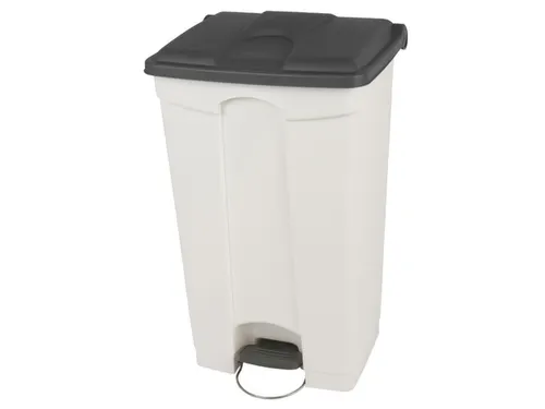 pedaalemmer,1x90l,HxBxD 820x500x412mm,romp PP wit,deksel PP grijs