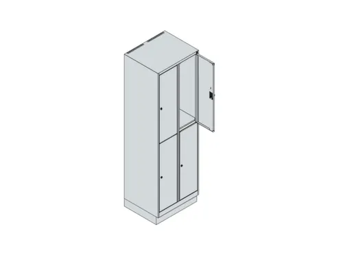 dubbeldekse locker,HxBxD 1950x600x500mm,2x2vak.,vak B 300mm