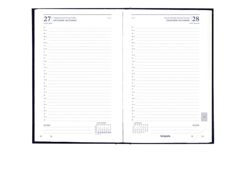 Agenda 2027 Brepols Saturnus Luxe 1dag/1pagina bordeaux