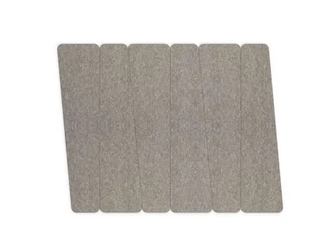 Akoestische PET-vilt trapezium stroken donkergrijs 30x120cm 6 stuks