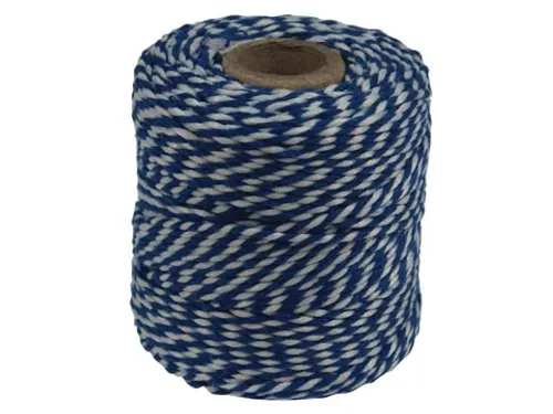 Katoentouw, blauw-wit, klos van 50 g, ongeveer 45 m