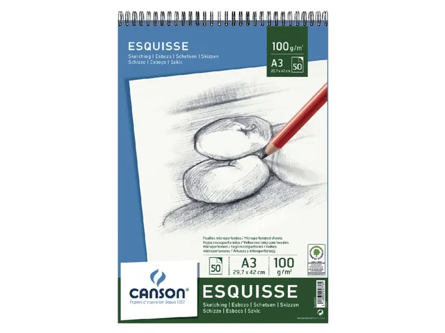 Schetspapier Canson Graduate Sketch 40vel 96gr A3 natuurlijk wit