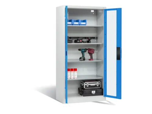 acculaadkast 1950x930x500mm 5stekkerdozen 230V cil.-slot front RAL5012
