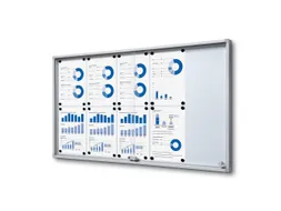 Indoor Vergrendelbaar Notitiebord Schuifdeuren Slim 10xA4