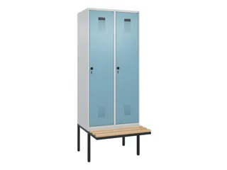 locker met bank,voor scheiding van kleding,HxBxD 2120x800x815mm,2vak - 2