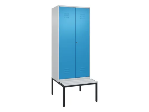 PBM-locker met bank,HxBxD 2120x800x815mm,2vak,vak B 400mm,cil.-slot