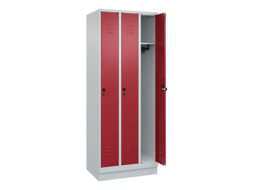 locker,HxBxD 1950x750x500mm,3vak,vak B 250mm,draaigrendel,sokkel