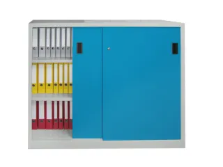 schuifdeurkast,HxBxD 1200x1500x500mm,RAL7035,front RAL5012 - 2