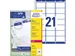 Adresetiket Avery QuickPeel L7160-100 63.5x38.1mm Wit 2100 stuks
