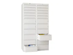 ladekast HxBxD 1800x1000x500mm 22laden RAL7035 front RAL7035