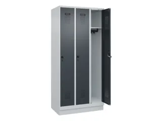 locker,HxBxD 1950x900x500mm,3vak,vak B 300mm,draaigrendel,sokkel - 2