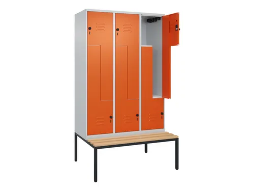 Z-garderobekast,HxBxD 2120x1200x815mm,6vak,vak B 400mm,draaigrendel