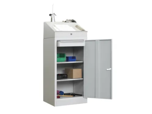 Lessenaarkast Met Lade Staal Hxbxd 1095/1270x500x500mm Ral7035